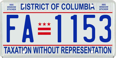 DC license plate FA1153