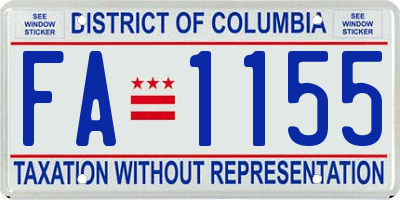 DC license plate FA1155