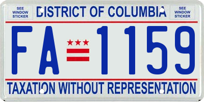 DC license plate FA1159