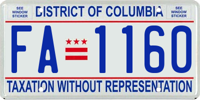 DC license plate FA1160