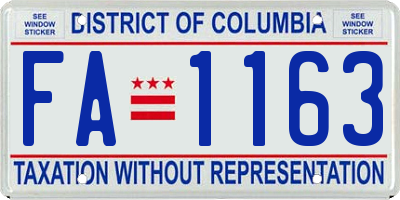 DC license plate FA1163