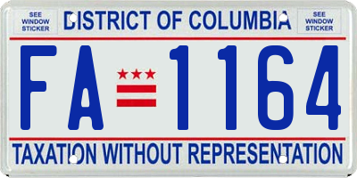 DC license plate FA1164