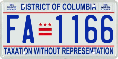 DC license plate FA1166