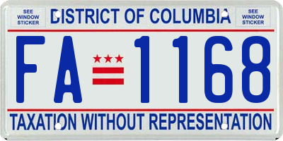 DC license plate FA1168