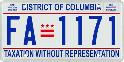 DC license plate FA1171