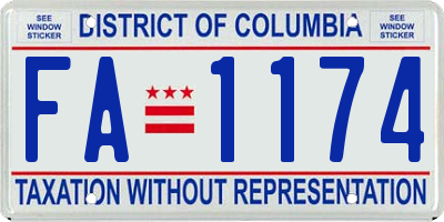 DC license plate FA1174