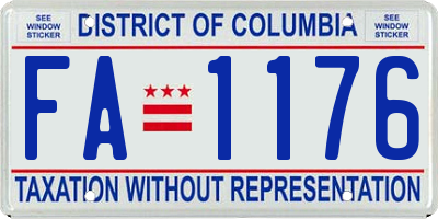 DC license plate FA1176