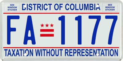 DC license plate FA1177