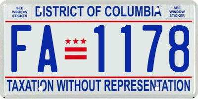 DC license plate FA1178