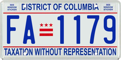 DC license plate FA1179