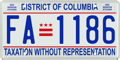 DC license plate FA1186