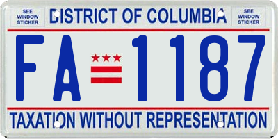 DC license plate FA1187