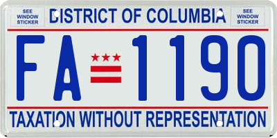 DC license plate FA1190