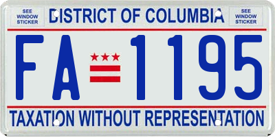 DC license plate FA1195