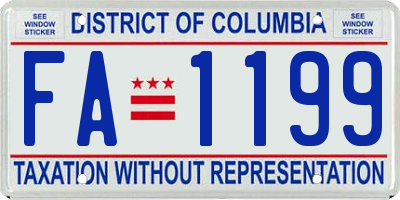 DC license plate FA1199