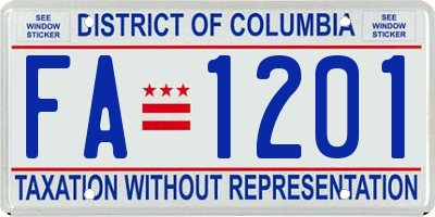 DC license plate FA1201