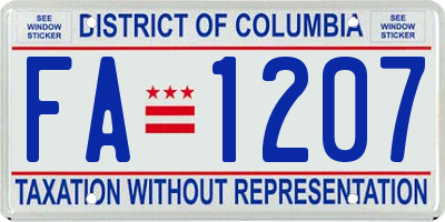 DC license plate FA1207