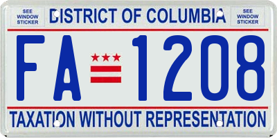 DC license plate FA1208