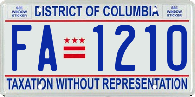 DC license plate FA1210