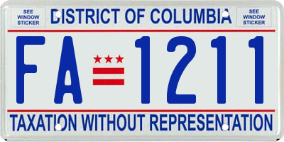 DC license plate FA1211