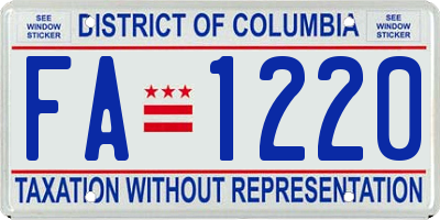 DC license plate FA1220