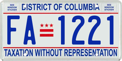 DC license plate FA1221