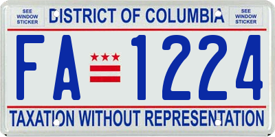 DC license plate FA1224