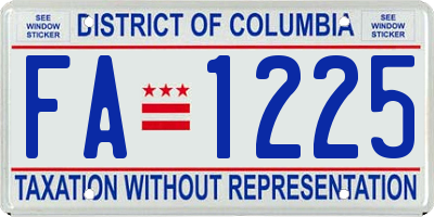 DC license plate FA1225