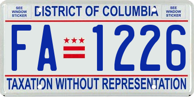 DC license plate FA1226