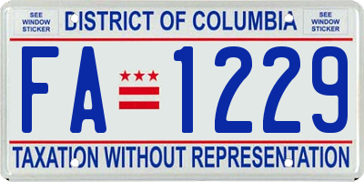 DC license plate FA1229