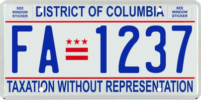 DC license plate FA1237