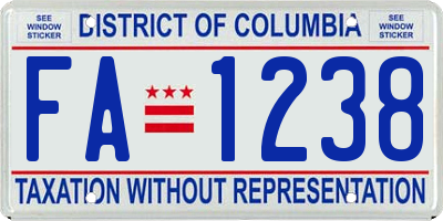 DC license plate FA1238