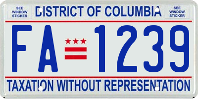 DC license plate FA1239