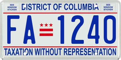 DC license plate FA1240