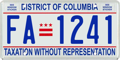 DC license plate FA1241