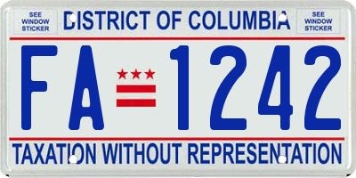 DC license plate FA1242