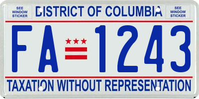 DC license plate FA1243