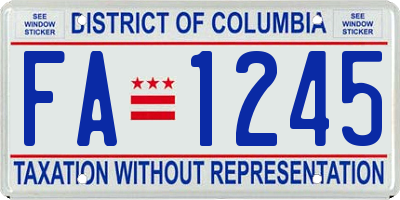 DC license plate FA1245