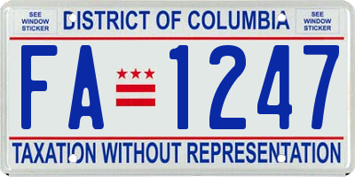 DC license plate FA1247