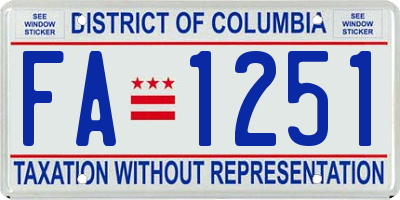 DC license plate FA1251