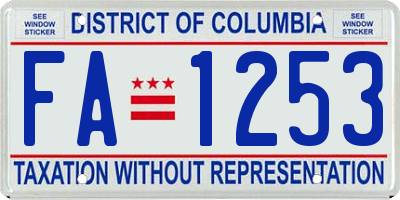 DC license plate FA1253