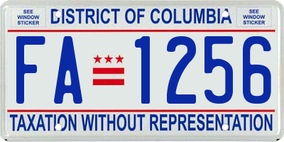 DC license plate FA1256