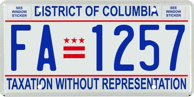 DC license plate FA1257