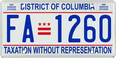 DC license plate FA1260