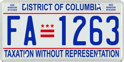 DC license plate FA1263