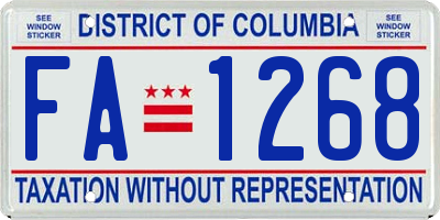 DC license plate FA1268