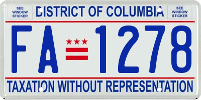 DC license plate FA1278