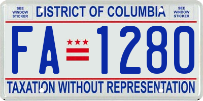 DC license plate FA1280