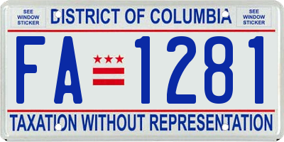 DC license plate FA1281