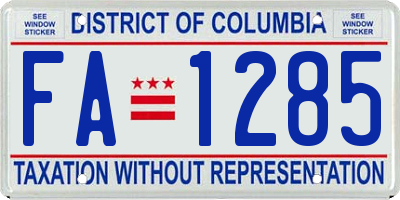 DC license plate FA1285